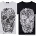 Fashion Print T Shirt Men Donci Cool 3D Skull Pattern Beach Casual Tees White B07Q65QCVY